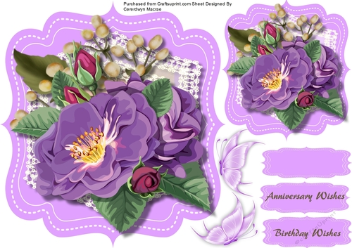 LovelyLilac Roses on a Bracket Mat