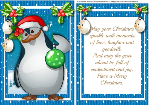 Penguin and his Christmas Bauble  ,with Verse