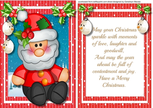 Santas Christmas Wishews ,with Verse