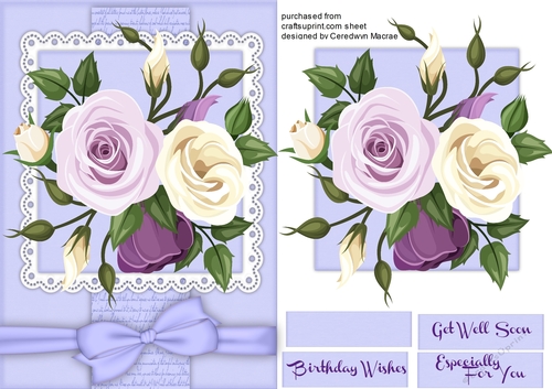 Beautiful Rosss on a Lilac Script mat 