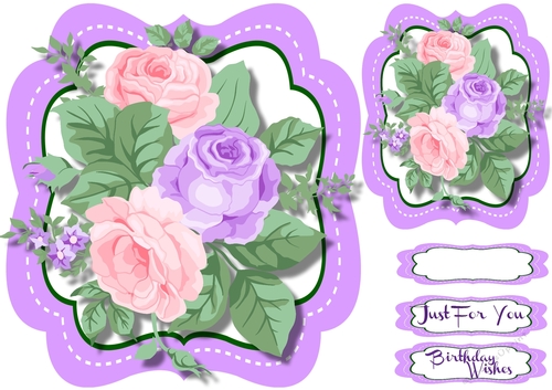 Beautiful Roses in a Stitched bracket mat 2