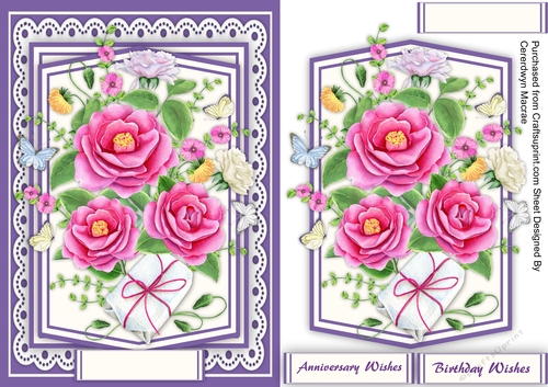 A5, Pink Rosesand Butterflys