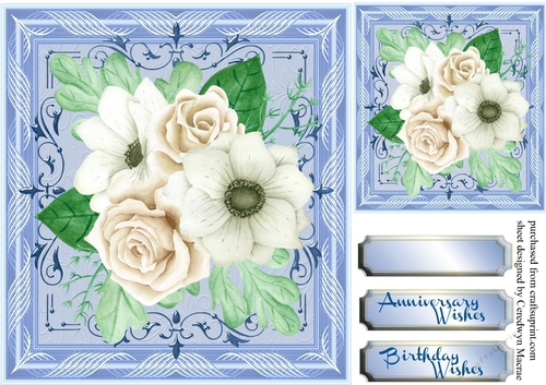 Beautiful Anemones in a Ornate Frame 