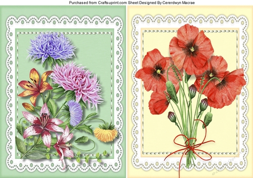 2 Beautiful Bouquet Flower  Toppers