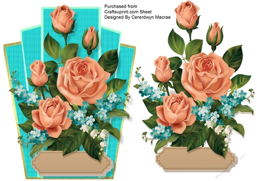 Beautiful  roses on Art decko Frame 