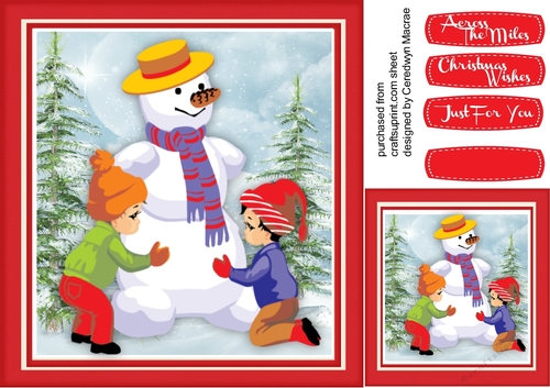 Children With the Christmas Snowman  