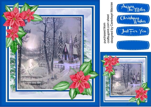 Beautiful View with Poinsettias 