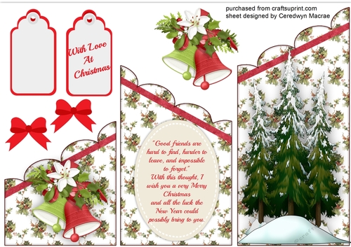 Lovely Tri fold card with Verse 1