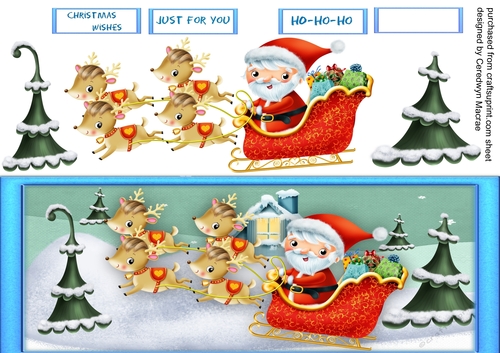 Large D.L card Santas on his Way 