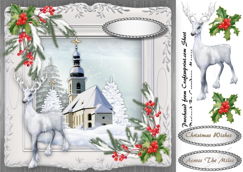 Beautiful Stag and Christmas Church 