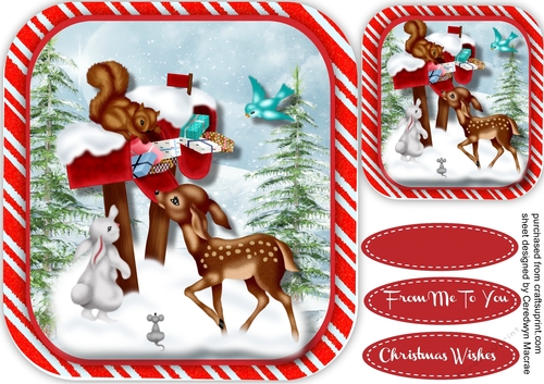 Shaped Red Card with Animal Mail