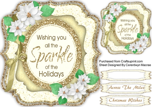 Beautiful Golden Wishes and Poinsettias 
