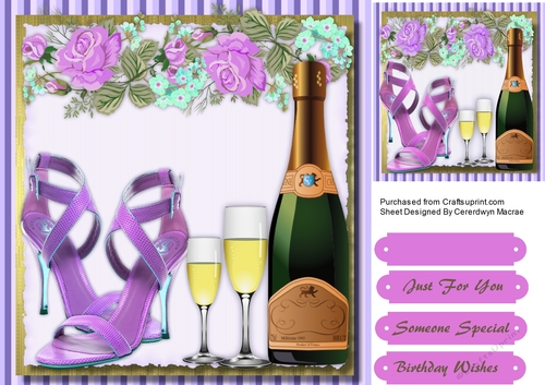 Lilac shoes and Champagne