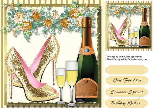 Golden shoes and Champagne
