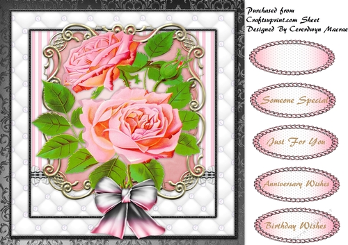 Beutiful Roseson a Ornate plaque 