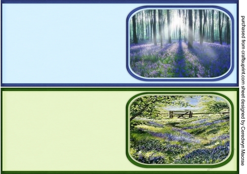 2 A6 app Print and Cut cards Bluebell woods 