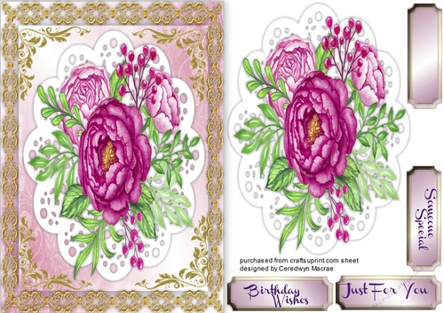 Beautiful Peonie on a lace mat