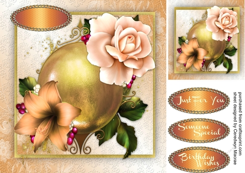 Winter Lily and Apricot Rose 