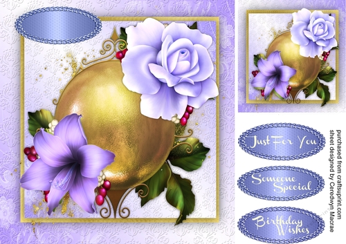 Winter Lily and Lilac Rose 