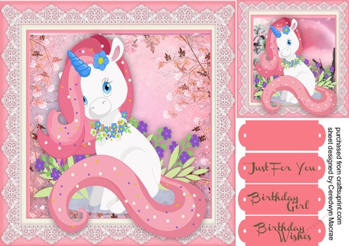 Gorgeous Unicorn in the Flowers 