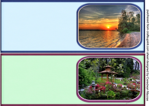 2 A6 Notelet card , Sunset and Japanese Garden 