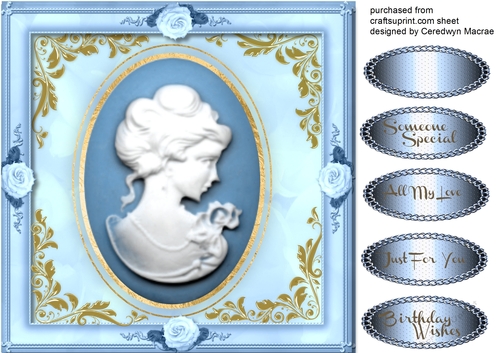 Beautiful Blue And Gold Cameo