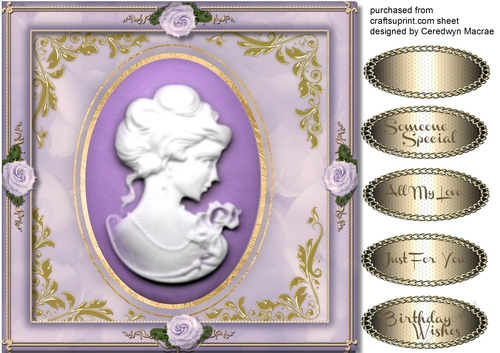 Beautiful Lilac And Gold Cameo