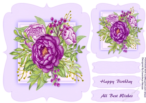 Beautiful Lilac Roses on a Bracket Mat 