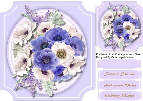 Beautiful MixedAnemomies on a Cut Out Mat 