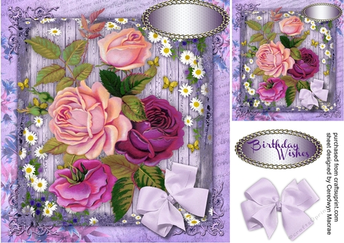 Beautiful Lilac roses and Daisy Trim 