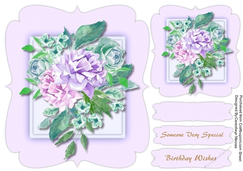 Beautiful  Lilc Roses on Bracket Mat mat 