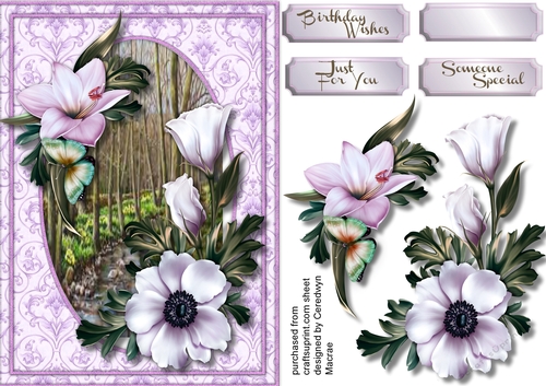 A5 Winter Bouquet Lilac 