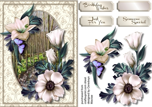 A5 Winter Bouquet Cream