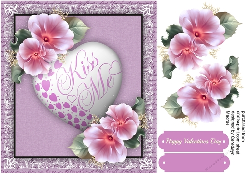 Beautiful Kiss me Heart and love Roses Lilac 