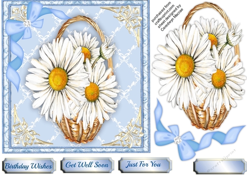 Beautiful Basket of Spring Daisys 