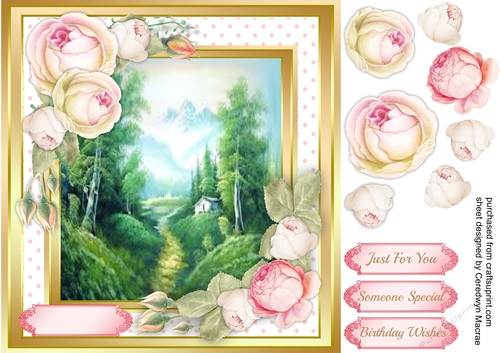 Beautiful Gentle Roses and Scene 