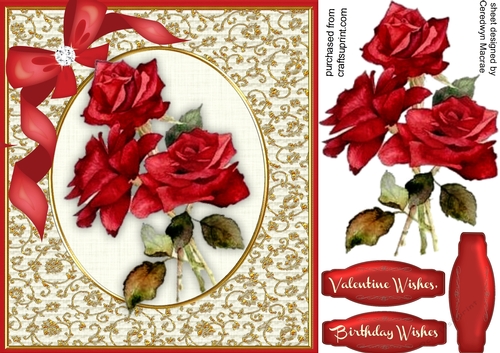 Beautiful Red Roses in a Gilded gold Frame 