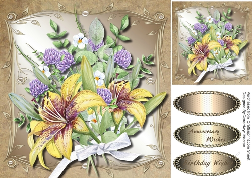 Beautiful Lilys in Ornate Frame 