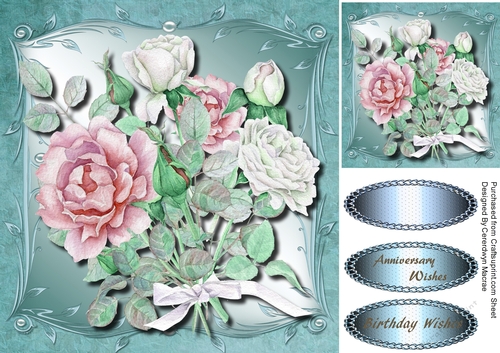 Beautiful Pink Rroses in a Ornate Frame 