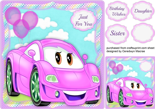 little lilac Birthday Car