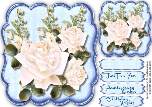 Beautiful White Roses and Blossom