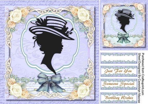 Beautiful Silhouette Lady in Soft Blue