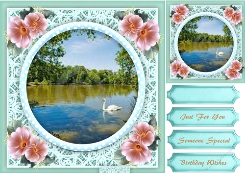 Beautiful Love Roses and Lake Scene 