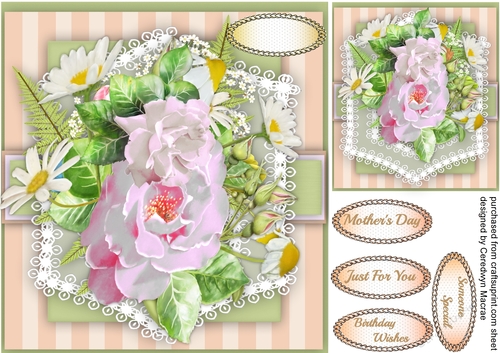 Beautiful Watercolor Roses on Lace 
