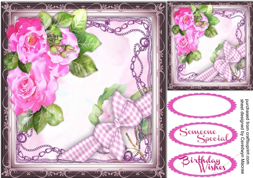Beautiful Water coloured roses and Bow 