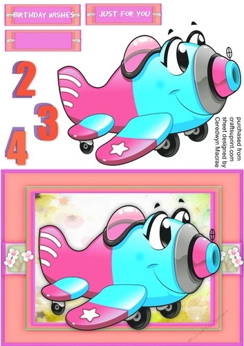 A5 Birtthday Girl Plane 