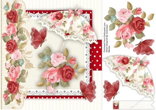 Beautiful Parasol and Roses 