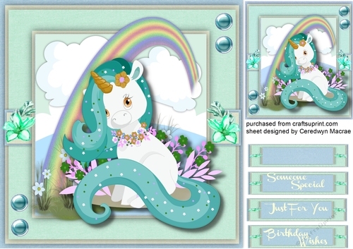 Beautiful Unicorn and Rainbow  2 