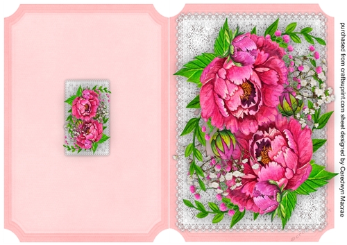 Print and Cut Beautiful Red Peonies and Babys Breath