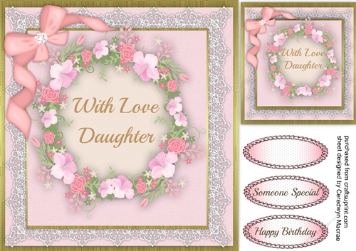 Birthday Wreath, With Love Daughter